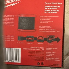 Milwaukee Foam Wet Filter 49-90-2015 Washable Wet/Dry Vac Filter