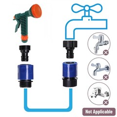 Bates- Garden Hose Quick Connectors, 4 Set, 3/4 Inch, Male and Blue