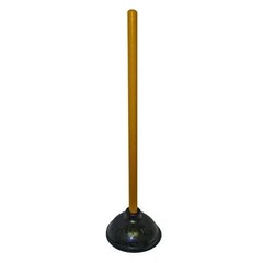 Impact Plunger, 20″ Wood Handle, 6″ dia, Black