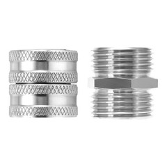 M MINGLE Garden Hose Adapter, Male to Male, Female 0.75 Inch, Silver