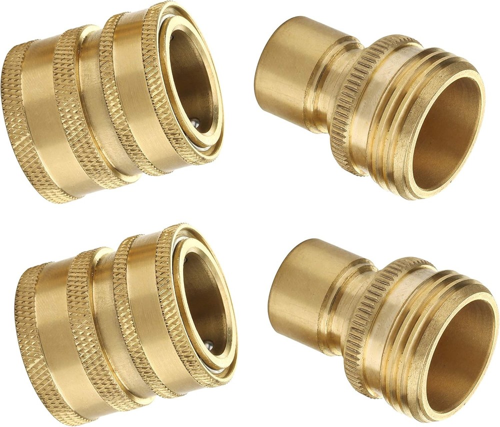 M MINGLE Garden Hose Quick Connect Fitting, Brass