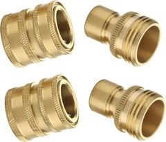 M MINGLE Garden Hose Quick Connect Fitting, Brass