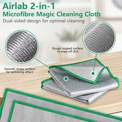Airlab Glass Polishing Cloth Streak Free 12 Inch x 12 Inch, Sliver, Pack of 6