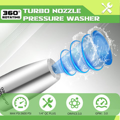M MINGLE Turbo Nozzle Pressure Washer Set, 360° Rotating Stainless Steel…