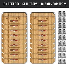 Roach Traps Indoor Sticky (18 Pack) – Glue for Roaches 18 Pack, Black