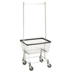 R&B Wire 96B58 Light-Duty Wire Frame Metal Laundry Cart with Double Pole Rack…