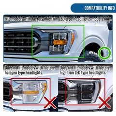 2021-2023 Ford F150 LED Quad Proj Headlights Animated Switchback Seq Turn Pair