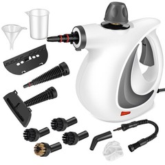 Handheld Pressurized Steam Cleaner with 12 pcs Accessories, Small, Deep Gray