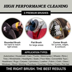 Drillbrush Car Detailing 2in, 4in, 3.5in corner brush, Automotive Soft White