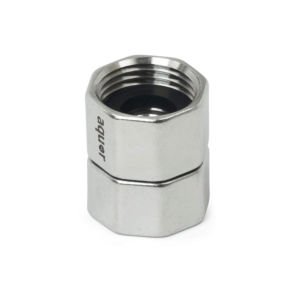 Aquor Double Female Hose Adapter, Garden 3/4 inches, Stainless Steel