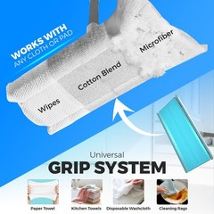 CleanMattix – FlexiClamp Sweep & Mop Kit – Compatible with Swiffer White
