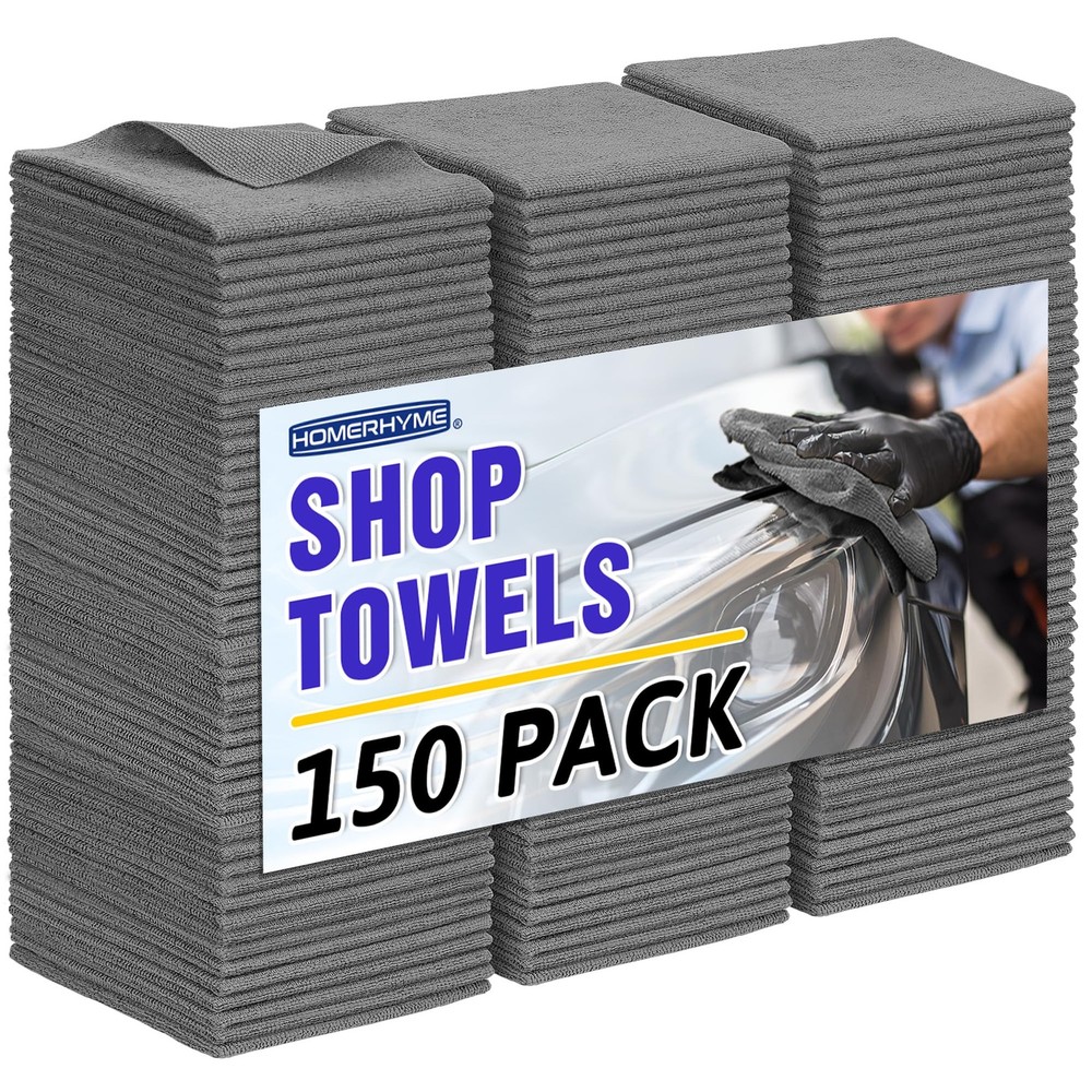 HOMERHYME Microfiber Cleaning Cloth,150 Pack Grey 150 Pack,