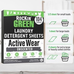 Rockin’ Green Active Wear Travel Laundry Detergent 104 Loads, Unscented