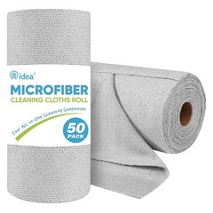 AIDEA Microfiber Cleaning Cloth Roll, 50PK, Paper Towels 11.5″ x 11.5″, Grey