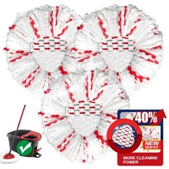 [2026 New Version] Mop Head Replacement – 40% More Cleaning Power, 3 Pack Spi…