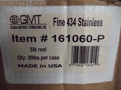 QTY = 6 REELS: GMT Fine 434 Stainless 5lb Reels, 161060-P, 073078161010
