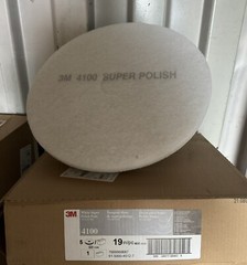 3M/COMMERCIAL TAPE DIV. 08483 Super Polish Floor Pad 4100, 19″, White, 5