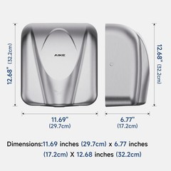 AIKE Elephant Power Commercial Hand Dryer High Speed Auto Warm Wind Brushed
