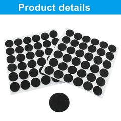 Bivethoi 180pcs Self-Stick Round Felt Furniture 0.7″ 180 pcs, Black