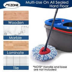 MXZONE Spin Mop Replace Head for O 2pcs 2-Tank Blue, 2-tank Blue
