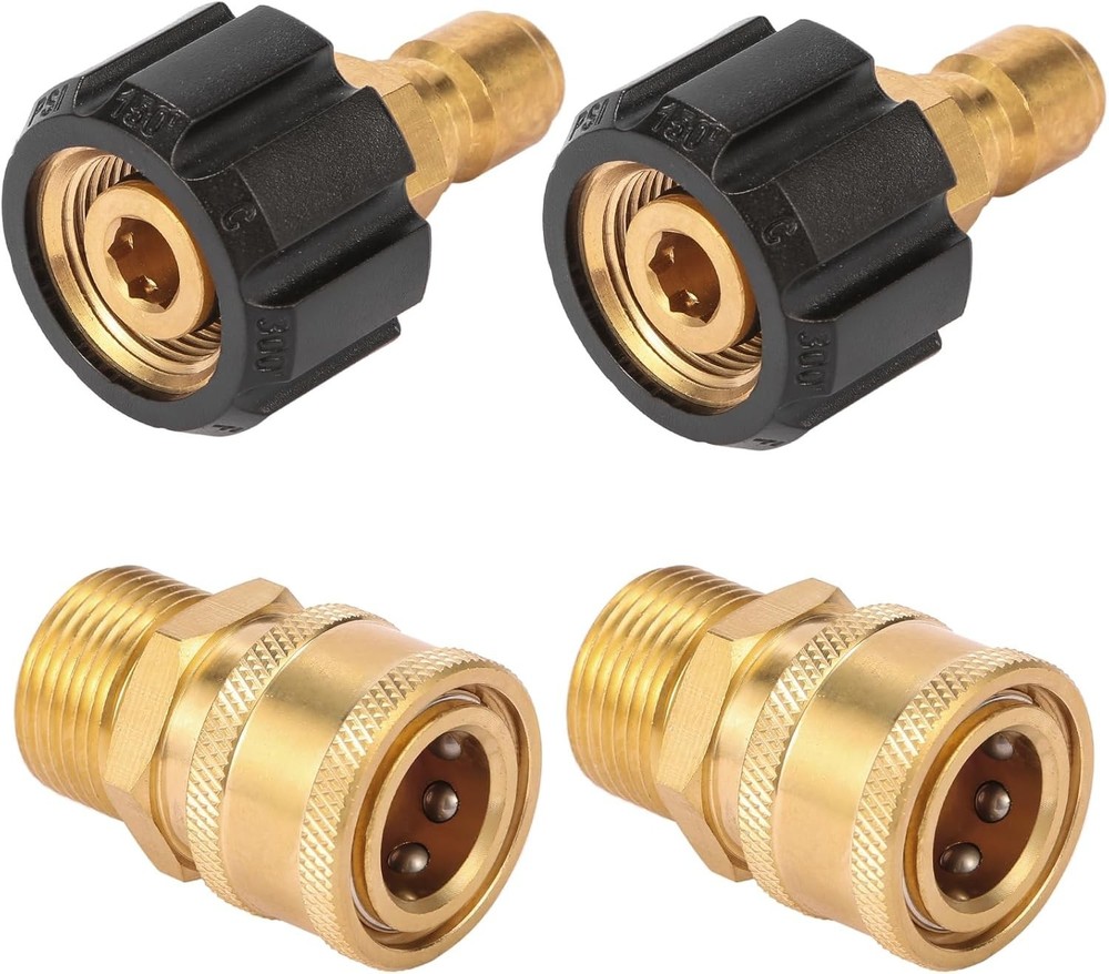 Pressure Washer Quick Connect Fittings, M22 14mm to 3/8, 2 Set