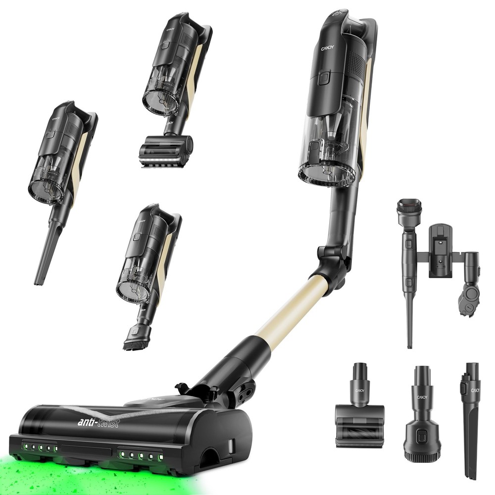 CANDY Cordless Stick Vacuum Cleaner, 650W/320AW Powerful Black & Gold