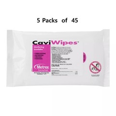 CaviWipes Alcohol Surface Disinfectant Wipes 5 Pack of 45 Towelettes REF 13-1224
