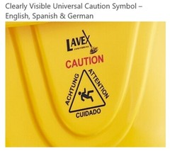 35 Qt. Janitor Mop Bucket & Down Press Wringer Commercial Yellow