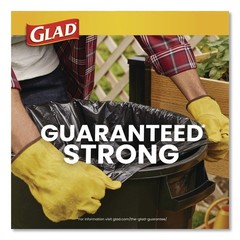 Glad 78966 30″ x 33″ Three-Ply Large Drawstring Trash Bags – Black (168/CT) New
