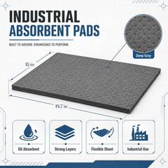30 Pcs Oil Absorbent Pads Bulk Heavy Weight Dimpled Garage Absorbing Pad Water A