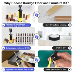 Laminate Vinyl Floor Repair Kit with Heat Pen, 11 Colors Hardwood Wax…