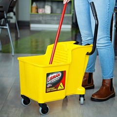 Libman 32 Quart Yellow Polypropylene Bucket Wringer With Steel Handle New