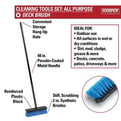 Harper 37518700 All-Purpose Scrubbing Squeegee Brush Set 10 In. Wash Brush