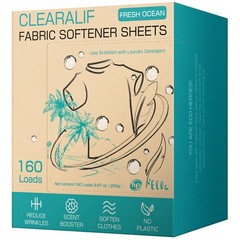 CLEARALIF laundry Fabric Softener Sheets, FRESH OCEAN 160 Count (Pack of 1)