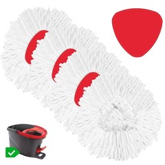 4 Pack Spin Mop Refill Replacement Head whitemop-4+1, 4pc+base 1pc