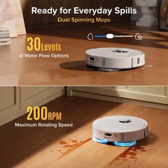 roborock Qrevo S Pro Robot Vacuum and Mop, 18,500Pa Suction, White