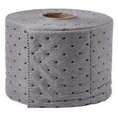 Brady Sorbent Roll, 3 gal, 7 1/2 in x 50 ft, , Gray, Polypropylene SRP75P Brady