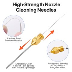 22 Pcs 3D Printer Nozzle Cleaning Kit 1.5mm Cleaner Needle Brush Set