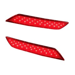 Rear Bumper Reflector Brake Signal Tail Light Red 2Pcs Honda Civic 13-15