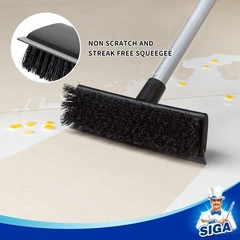 MR.SIGA Floor Scrub Brush with Long Handle, 2 in 1 8.7 x 48.4 inch, Gray