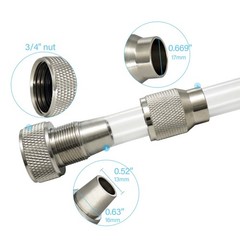 G-Sunny 2-Pack All Metal 1/2″Drip 3/4″ to 1/2″ Hose Adapter*2, Nickel