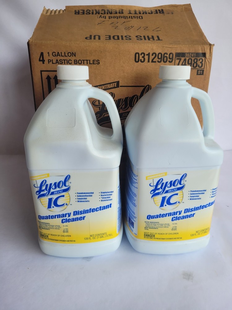 Two 1 Gallon Jugs Of Lysol Brand IC Quaternary Disinfectant Cleaner Concentrate