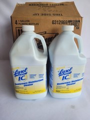 Two 1 Gallon Jugs Of Lysol Brand IC Quaternary Disinfectant Cleaner Concentrate