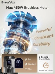 Brewvox Telescopic Cordless Stick Vacuum Cleaner For Pet Hair 40Kpa Powerful