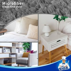 Mr.Siga Lint Microfiber Duster Washable Duster For Household Cleaning Gray