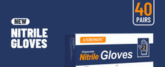 Sanitary Nitrile Gloves Disposable, 40 Pairs (80 Gloves), Indivily