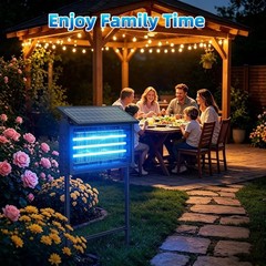 Cordless Solar Bug Zapper Outdoor Fly Trap Insect Zapper 4500V Mosquito Zapper
