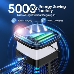 Bug Zapper Outdoor Indoor Mosquito Solar Fly Rechargeable Black