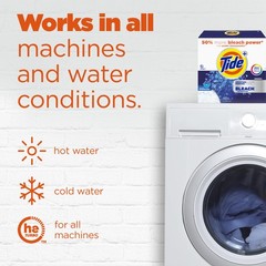 Tide Powder Laundry Detergent with Bleach, 129 Ounce (Pack of 1), white