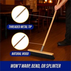 Genuine Joe Floor Brush Metal Handle – Natural – Metal, Steel (gjo-37061)
